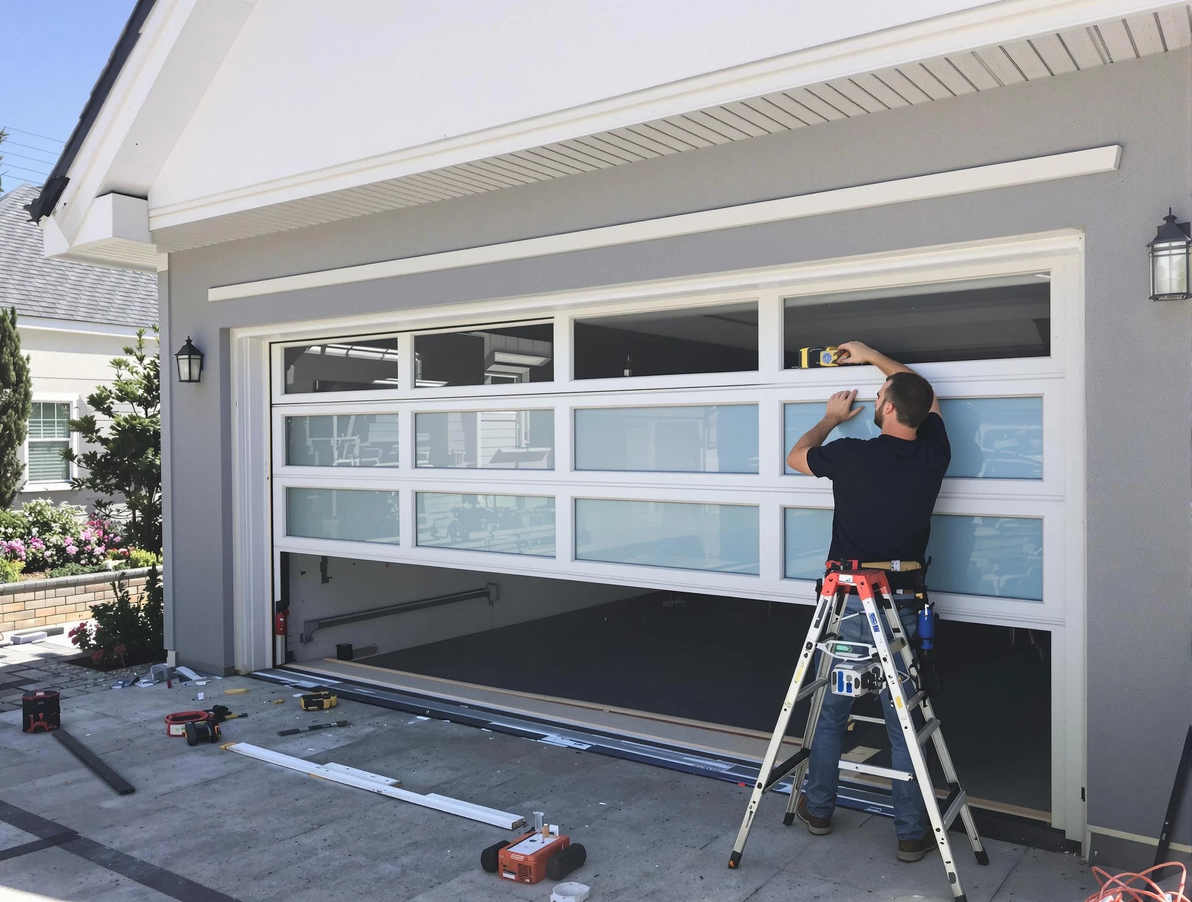 Fairburn Garage Door Repair team performing garage door replacement in Fairburn