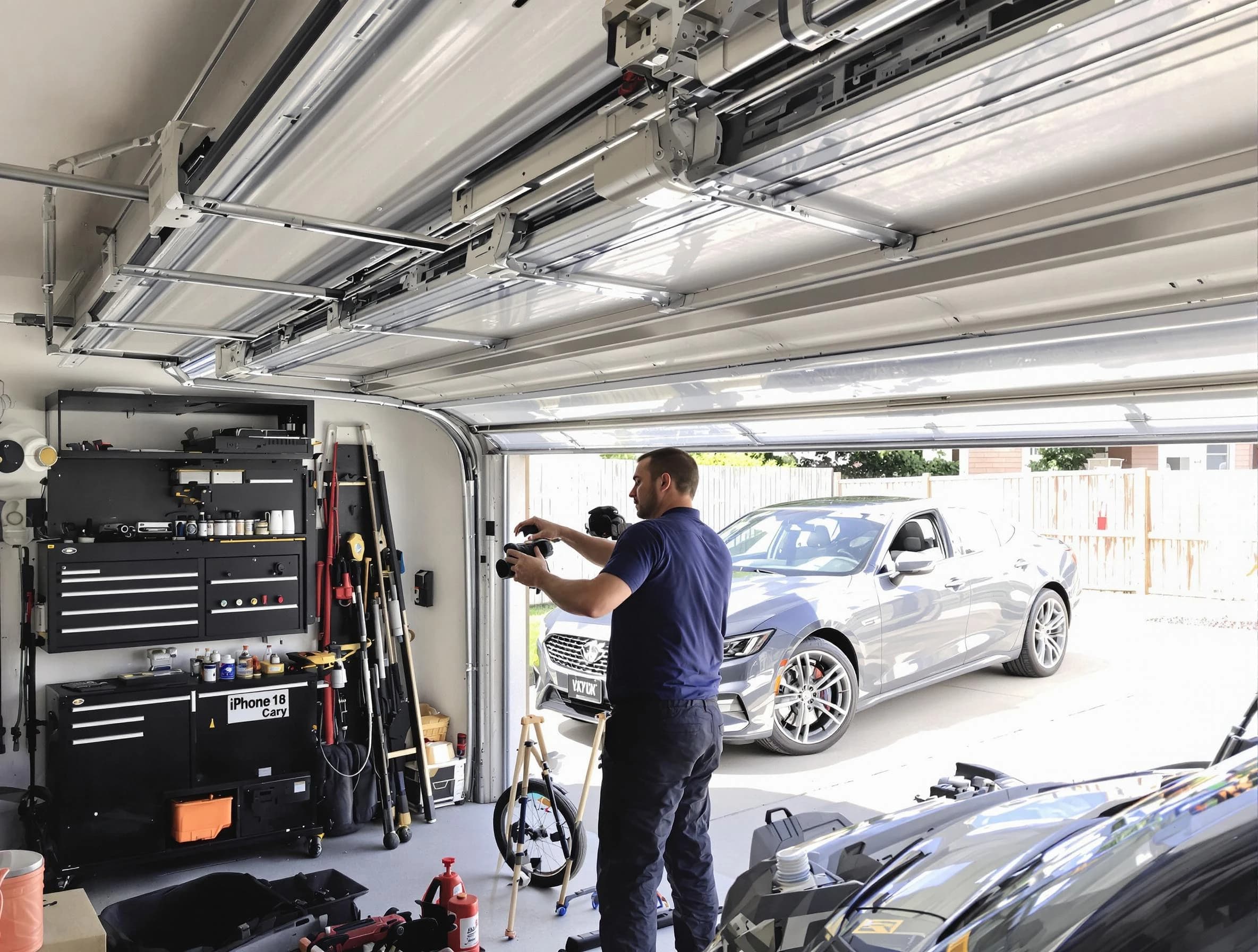 Fairburn Garage Door Repair technician fixing noisy garage door in Fairburn