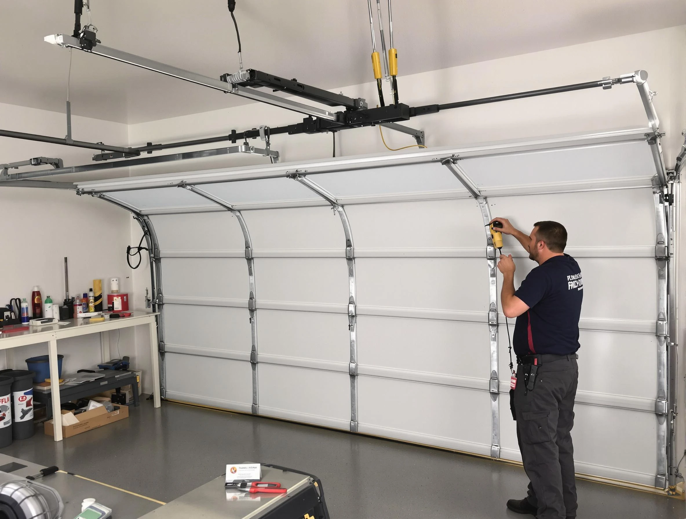 Fairburn Garage Door Repair certified technician performing overhead door system repair in Fairburn
